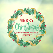 Autocollant Pour Fenêtre Joyeux Noël Gold Wreath Chic Custom Company (Feuille 3)