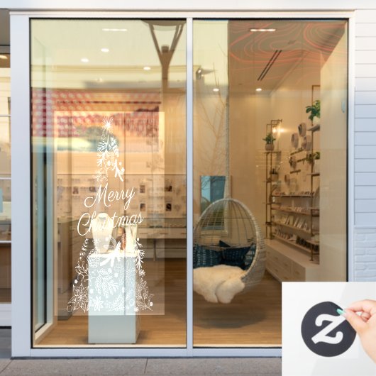 Autocollant Pour Fenêtre Joyeux Noël grand Clouage de fenêtre (Vitrine du magasin)