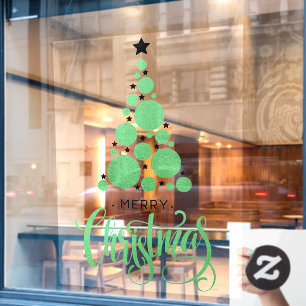 Autocollant Pour Fenêtre Joyeux Noël Green Tree Stations Vacances