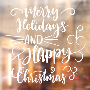 Autocollant Pour Fenêtre Joyeux Noël Joyeux Joyeux Vacances Blanches