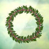 Autocollant Pour Fenêtre Joyeux Noël manuscrit texte écrit à la main wreath (Feuille 3)