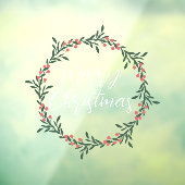 Autocollant Pour Fenêtre Joyeux Noël manuscrit texte écrit à la main wreath (Feuille 3)