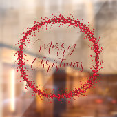 Autocollant Pour Fenêtre Joyeux Noël manuscrit texte écrit couronne (Feuille 2)