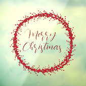 Autocollant Pour Fenêtre Joyeux Noël manuscrit texte écrit couronne (Feuille 3)