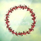 Autocollant Pour Fenêtre Joyeux Noël manuscrit texte écrit couronne (Feuille 3)