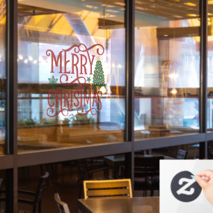 Autocollant Pour Fenêtre Joyeux Noël message commercial