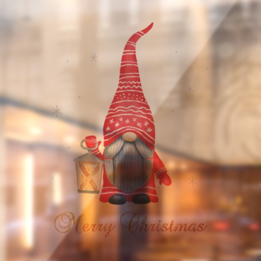 Autocollant Pour Fenêtre Joyeux Noël mignon Gnome (Feuille 2)