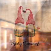 Autocollant Pour Fenêtre Joyeux Noël mignonne Gnome d'hiver en amour (Feuille 2)