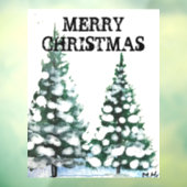 Autocollant Pour Fenêtre Joyeux Noël Noël Arbre Neige Flakes (Feuille 3)