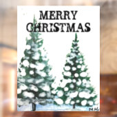 Autocollant Pour Fenêtre Joyeux Noël Noël Arbre Neige Flakes (Feuille 2)