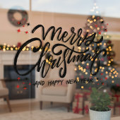 Autocollant Pour Fenêtre Joyeux Noël Noir Retro Clôture de fenêtre de scrip