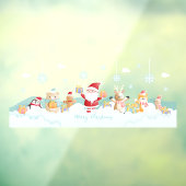 Autocollant Pour Fenêtre Joyeux Noël Père Noël Avec Aide (Feuille 3)