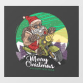Autocollant Pour Fenêtre Joyeux Noël Père Noël Biker Clair fenêtre (Feuille)