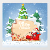 Autocollant Pour Fenêtre Joyeux Noël Père Noël et Reindeer (Feuille)