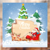 Autocollant Pour Fenêtre Joyeux Noël Père Noël et Reindeer (Feuille 2)