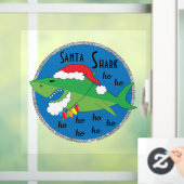 Autocollant Pour Fenêtre Joyeux Noël Père Noël Shark Rond Clouage de fenêtr (Maison)