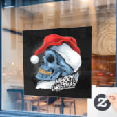 Autocollant Pour Fenêtre Joyeux Noël Père Noël Skull (Fenêtre de café)