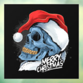 Autocollant Pour Fenêtre Joyeux Noël Père Noël Skull (Feuille 3)