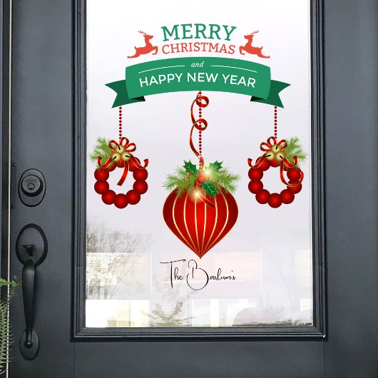 Autocollant Pour Fenêtre Joyeux Noël personnalisé et Bonne année
