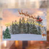 Autocollant Pour Fenêtre Joyeux Noël Reindeer et Père Noël (Feuille 2)