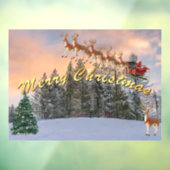 Autocollant Pour Fenêtre Joyeux Noël Reindeer et Père Noël (Feuille 3)