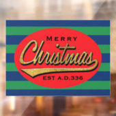 Autocollant Pour Fenêtre Joyeux Noël Retro Clôture de fenêtre (Feuille 2)