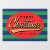 Autocollant Pour Fenêtre Joyeux Noël Retro Clôture de fenêtre (Feuille)