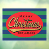 Autocollant Pour Fenêtre Joyeux Noël Retro Clôture de fenêtre (Feuille 3)