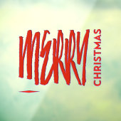 Autocollant Pour Fenêtre Joyeux Noël Rouge Élégant Art Moderne (Feuille 3)