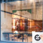 Autocollant Pour Fenêtre Joyeux Noël Rouge Et Or (Fenêtre de café)