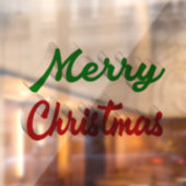 Autocollant Pour Fenêtre Joyeux Noël rouge et vert script (Feuille 2)
