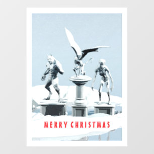 Autocollant Pour Fenêtre Joyeux Noël. Sculptures de glace monstrueuses