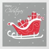 Autocollant Pour Fenêtre Joyeux Noël Sleigh and Presents (Feuille)