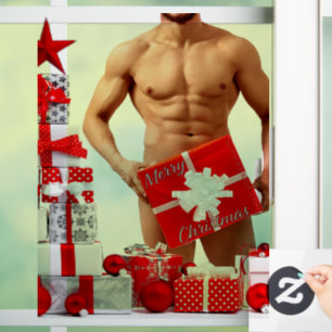 Autocollant Pour Fenêtre Joyeux Noël SlipperyJoe cadeau blanc rouge argent