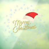 Autocollant Pour Fenêtre Joyeux Noël Snowflake Porte de couronnes (Feuille 3)