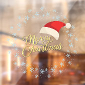 Autocollant Pour Fenêtre Joyeux Noël Snowflake Porte de couronnes (Feuille 2)