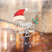 Autocollant Pour Fenêtre Joyeux Noël Snowflake Porte de couronnes (Feuille 2)