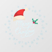 Autocollant Pour Fenêtre Joyeux Noël Snowflake Porte de couronnes (Feuille)