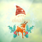 Autocollant Pour Fenêtre Joyeux Noël Snowflake Wreath Raindeer Door (Feuille 3)