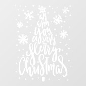 Autocollant Pour Fenêtre Joyeux Noël Snowflakes (Feuille)