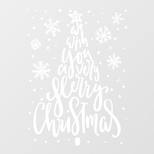 Autocollant Pour Fenêtre Joyeux Noël Snowflakes (Feuille)