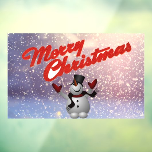 Autocollant Pour Fenêtre Joyeux Noël Snowman Clouer la fenêtre (Feuille 3)