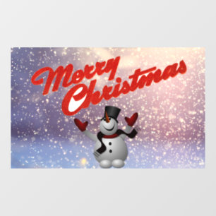 Autocollant Pour Fenêtre Joyeux Noël Snowman Clouer la fenêtre