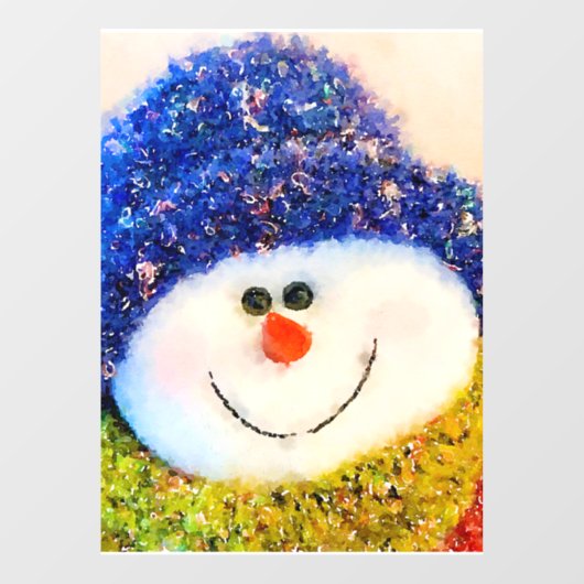 Autocollant Pour Fenêtre Joyeux Noël Snowman Holiday (Feuille)