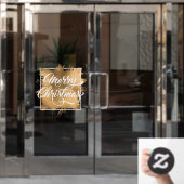 Autocollant Pour Fenêtre Joyeux Noël sur Gold Faux Foil (Porte de bureau)