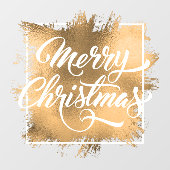 Autocollant Pour Fenêtre Joyeux Noël sur Gold Faux Foil (Feuille)