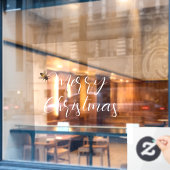 Autocollant Pour Fenêtre Joyeux Noël texte manuscrit abeille Fenêtre Cling (Fenêtre de café)