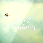 Autocollant Pour Fenêtre Joyeux Noël texte manuscrit abeille Fenêtre Cling (Feuille 3)