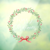 Autocollant Pour Fenêtre Joyeux Noël texte manuscrit wreath Window Cl (Feuille 3)