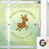 Autocollant Pour Fenêtre Joyeux Noël texte renne blanc (Maison)